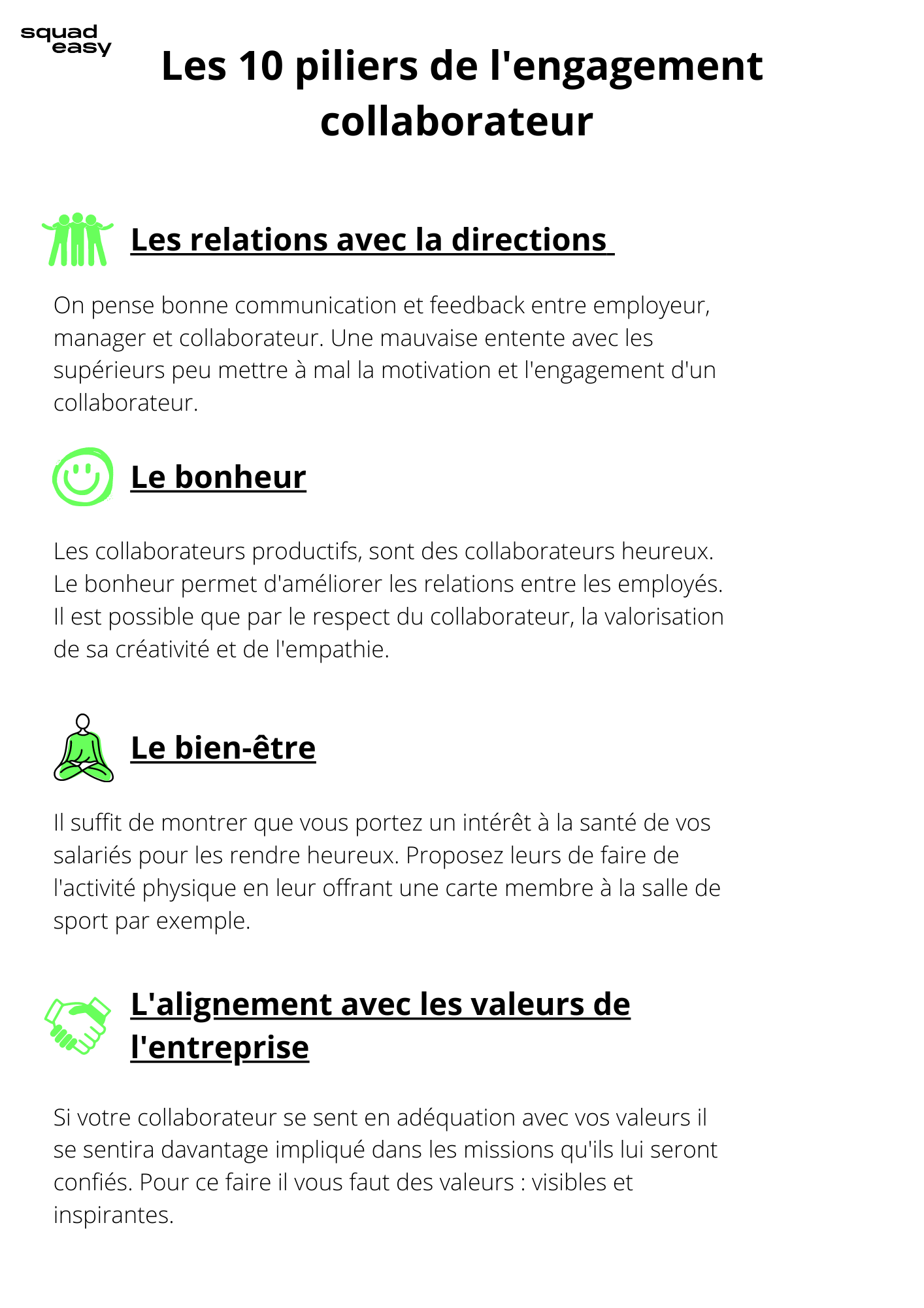 Les 10 piliers de l'engagement collaborateur